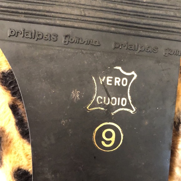 faux fuzzy Leopard Slide Mule Casual chunky heel shoe - Picture 10 of 16